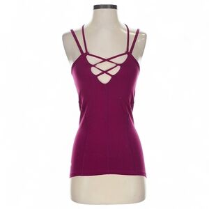 KIRAGRACE Magenta Strappy Built In Bra Active Tank Top XS